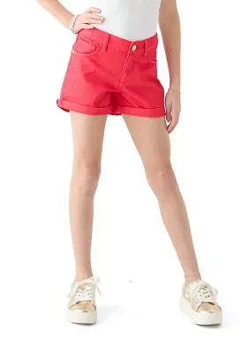 Girls 7-16 5-Pocket Roll Cuff Shorts