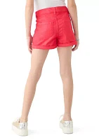 Girls 7-16 5-Pocket Roll Cuff Shorts