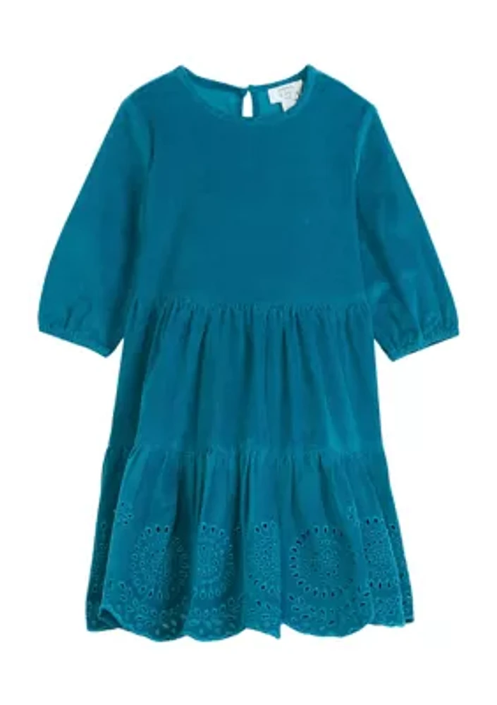 Girls 4-6x Corduroy Tiered Dress