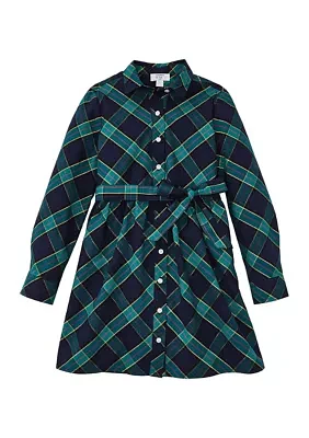 Girls 4-6x Plaid Shirtdress