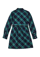 Girls 4-6x Plaid Shirtdress