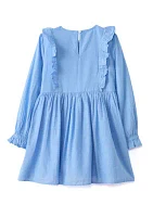 Girls 4-6x Long Sleeve Smocked Ruffle Dress