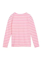 Girls 4-6x Long Sleeve Essential Jersey Yarn Dyed T-Shirt