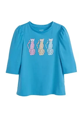 Girls 4-6x 3/4 Puff Sleeve Perfume Graphic T-Shirt