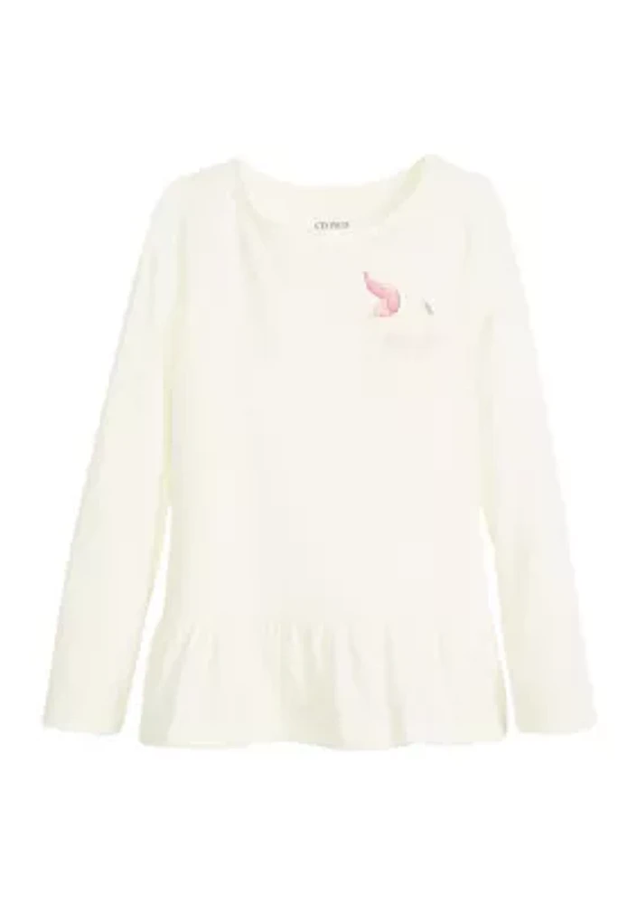 Girls 4-6x Ruffle Hem T-Shirt