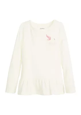 Girls 4-6x Ruffle Hem T-Shirt