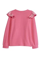 Girls 4-6x Long Sleeve Ruffle Front Sweatshirt