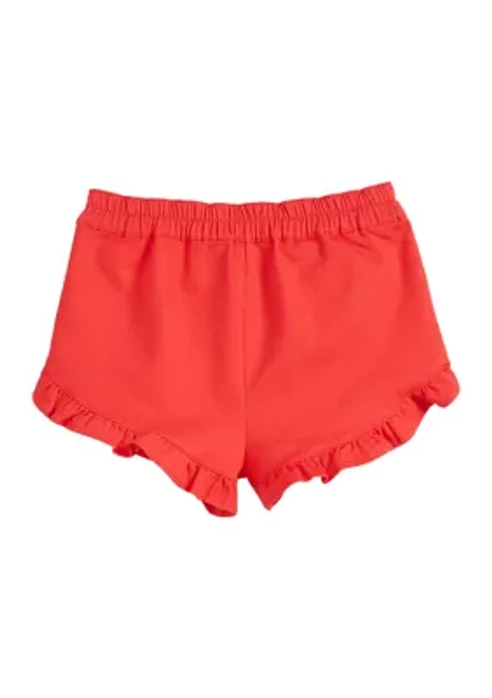 Girls 4-6x Stretch Twill Ruffle Shorts