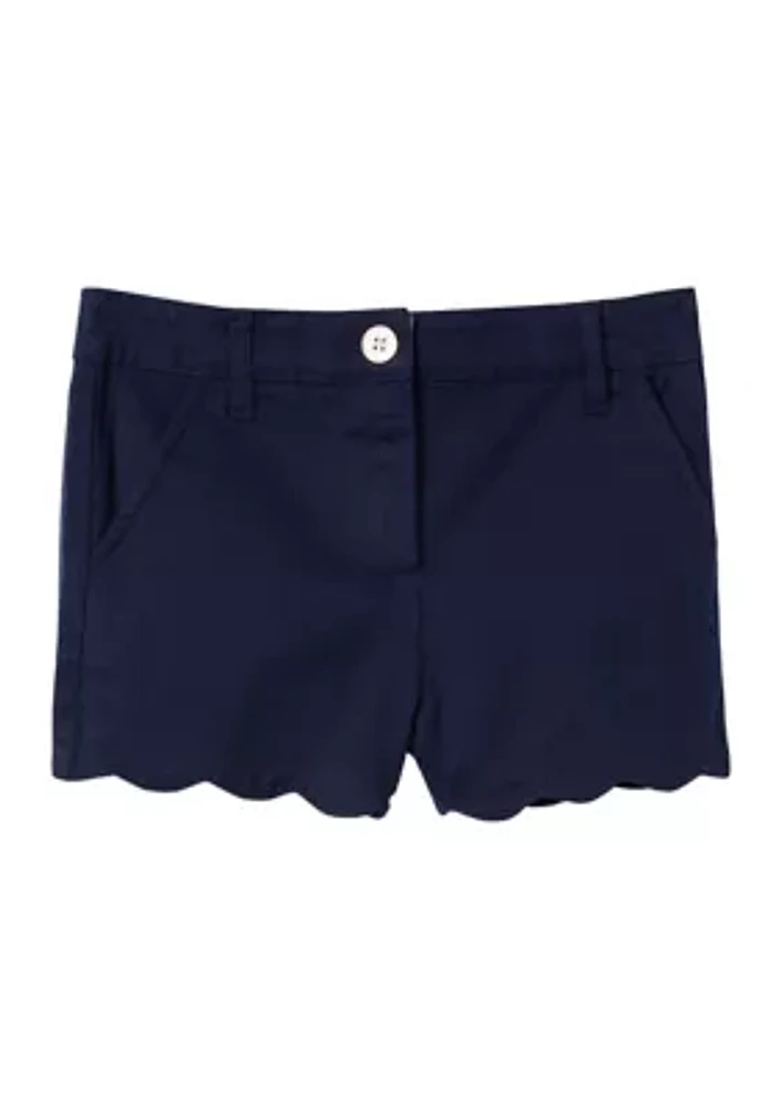 Girls 4-6x Scallop Twill Shorts