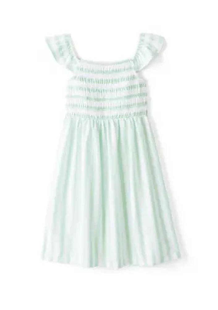 Girls 4-6x Smocked Yarn Dyed Knit Dress