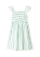 Girls 4-6x Smocked Yarn Dyed Knit Dress