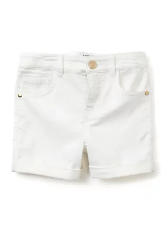 Girls 4-6x Stretch 5 Pocket Roll Cuff Shorts