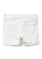 Girls 4-6x Stretch 5 Pocket Roll Cuff Shorts