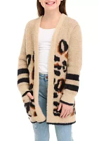 Girls 7-16 Eyelash Sweater Knit Cardigan