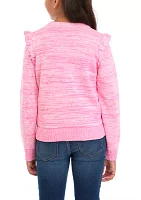 Girls 7-16 Marled Cardigan