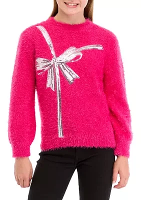 Girls 7-16 Eyelash Bow Sweater