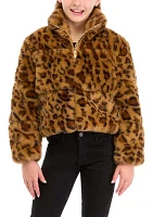 Girls 7-16 Printed Fur Jacket