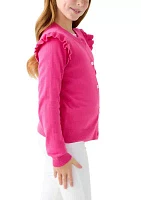 Girls 7-16 Ruffle Cardigan