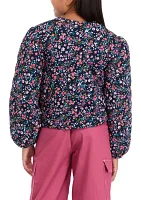 Girls 7-16 Printed Quilted Jacket