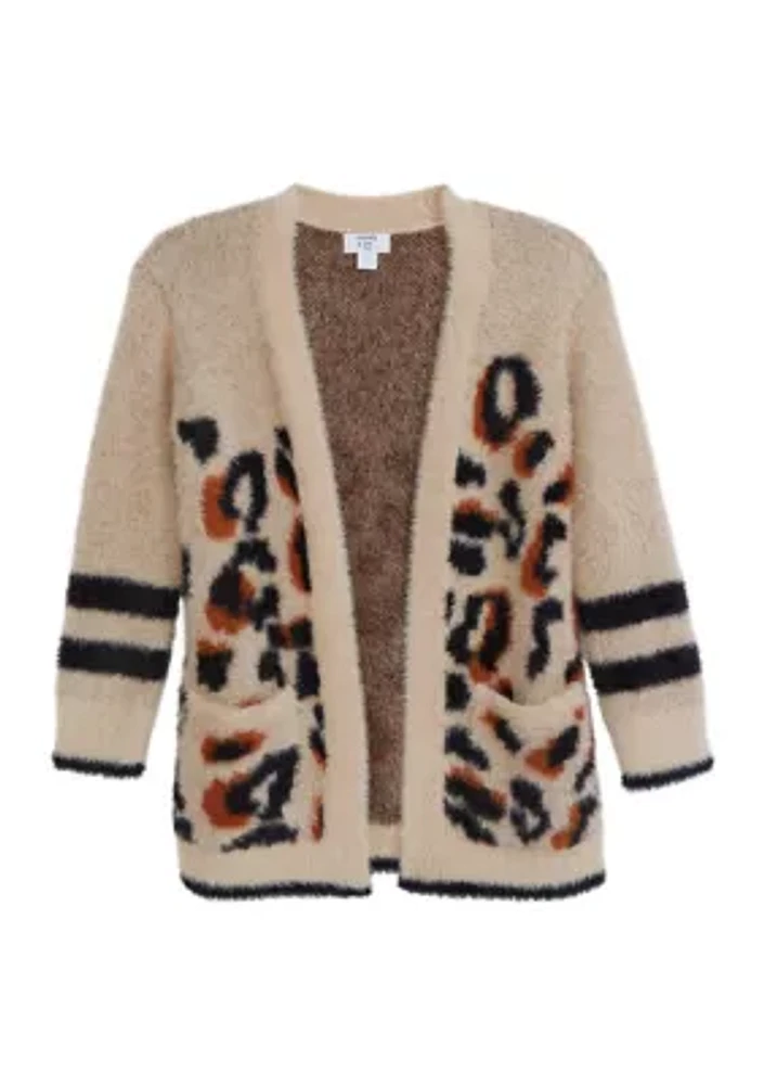 Girls 4-6x Faux Fur Eyelash Sweater