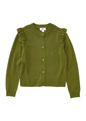 Girls 4-6x Button Front Cardigan