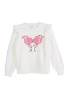 Girls 4-6x Ruffle Graphic Sweater