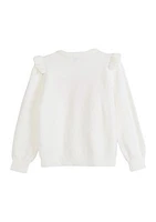 Girls 4-6x Ruffle Graphic Sweater