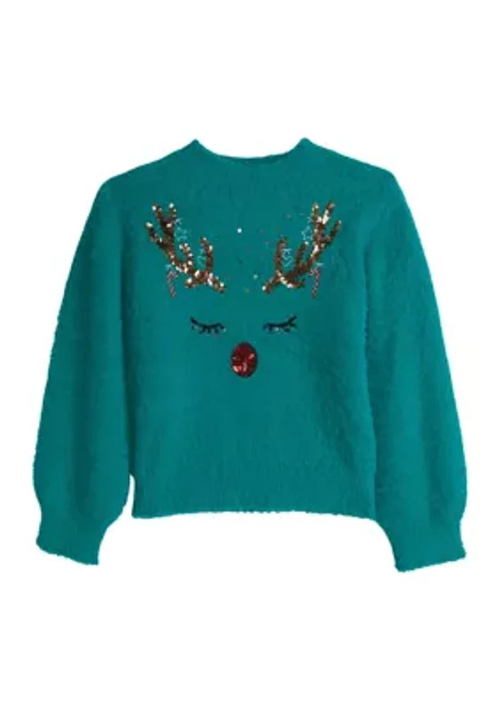 Girls 4-6x Reindeer Sweater