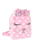 Girls Bella Butterfly Heart Faux Fur Mini Backpack