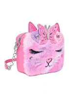 Girls Bella Butterfly Hearts Tiara Faux Fur Crossbody