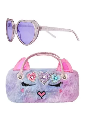 Girls Bella Hearts Ombré Sunglasses with Purse