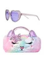 Girls Bella Butterfly Ombré Sunglasses with Purse