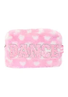 Dance Faux Fur Heart Printed Pouch