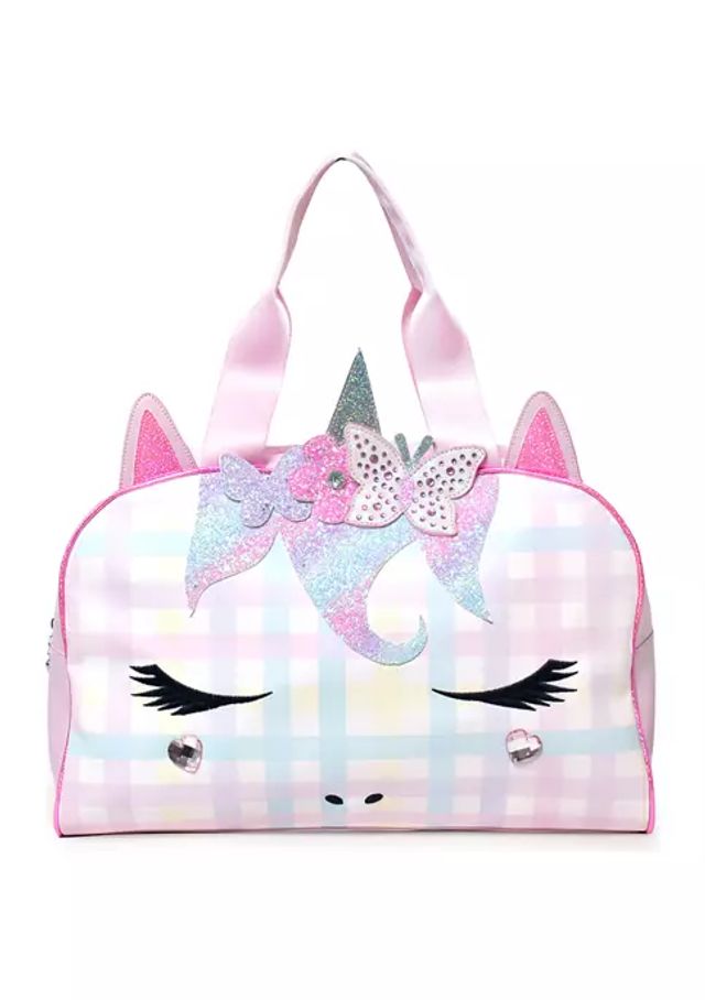 Miss Gwen Unicorn Plush Heart-Printed Medium Duffle Bag