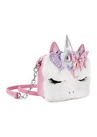 Girls Heart Flower Butterfly Crown Faux Fur Crossbody