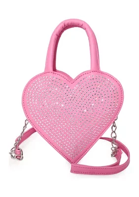 Girls Heart Rhinestones Crossbody