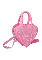 Girls Heart Rhinestones Crossbody