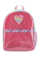 Girls Heart Clear Backpack