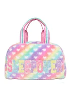 Sleeepover Heart Printed Faux Fur Medium Duffle Bag