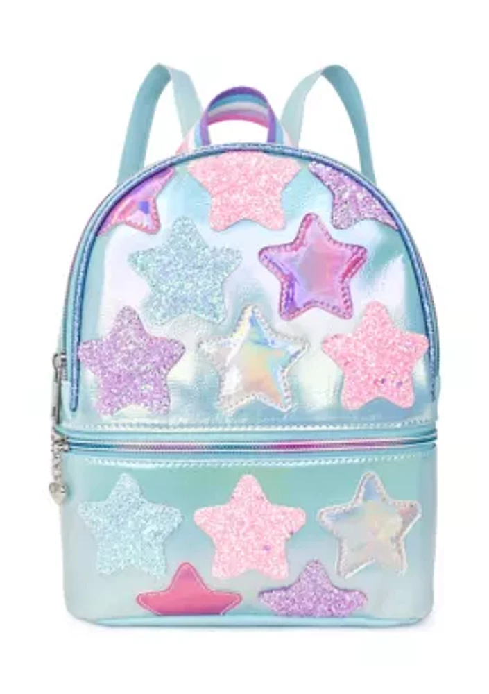 Girls Star Printed Glitter Mini Backpack