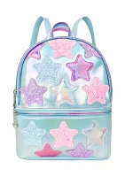 Girls Star Printed Glitter Mini Backpack