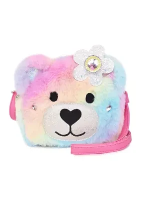 Teddy Daisy Ombré Faux Fur Rounded Crossbody Bag