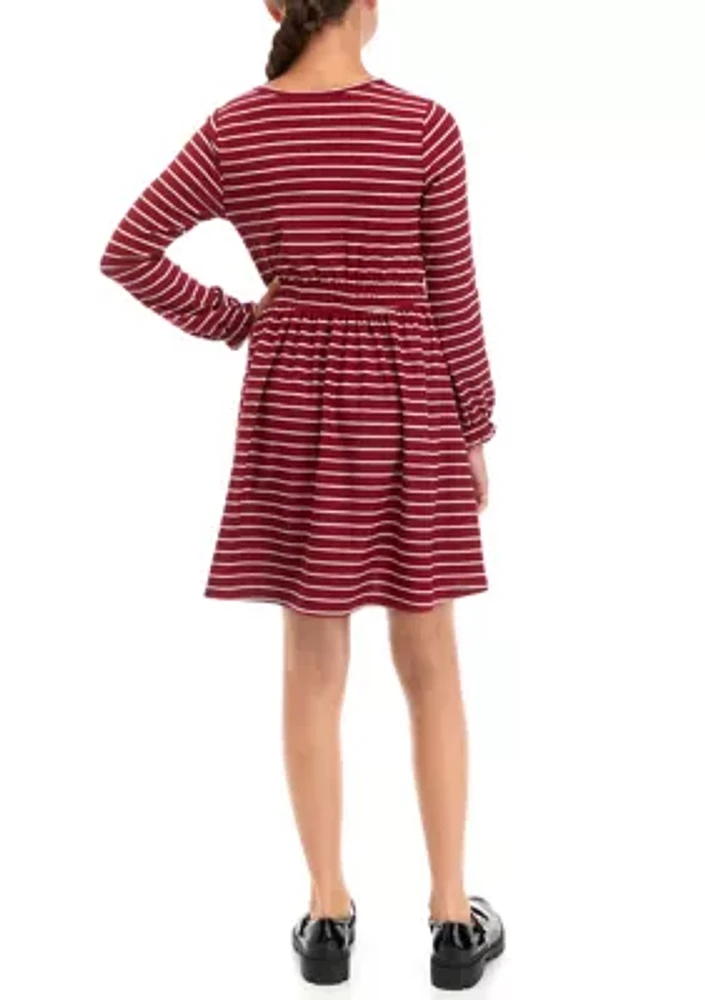 Girls 7-16 Stripe Knit Skater Dress