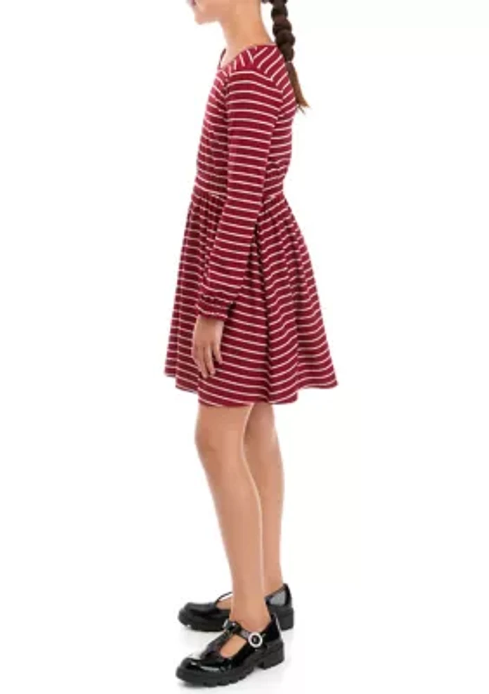 Girls 7-16 Stripe Knit Skater Dress