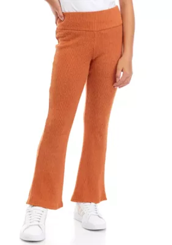 Girls 7-16 Pull On Ribbed Flare Pants