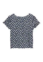 Girls 4-6x Ruched Floral Printed Top