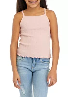 Girls 7-16 Ribbed Cardigan Cami Set