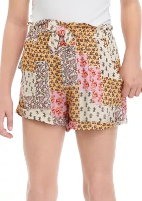 Girls 7-16 Printed Pull On Shorts