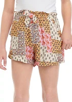 Girls 7-16 Printed Pull On Shorts