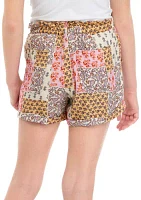 Girls 7-16 Printed Pull On Shorts